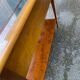 Vintage Scandinavian console in solid wood with glass, 103cm.