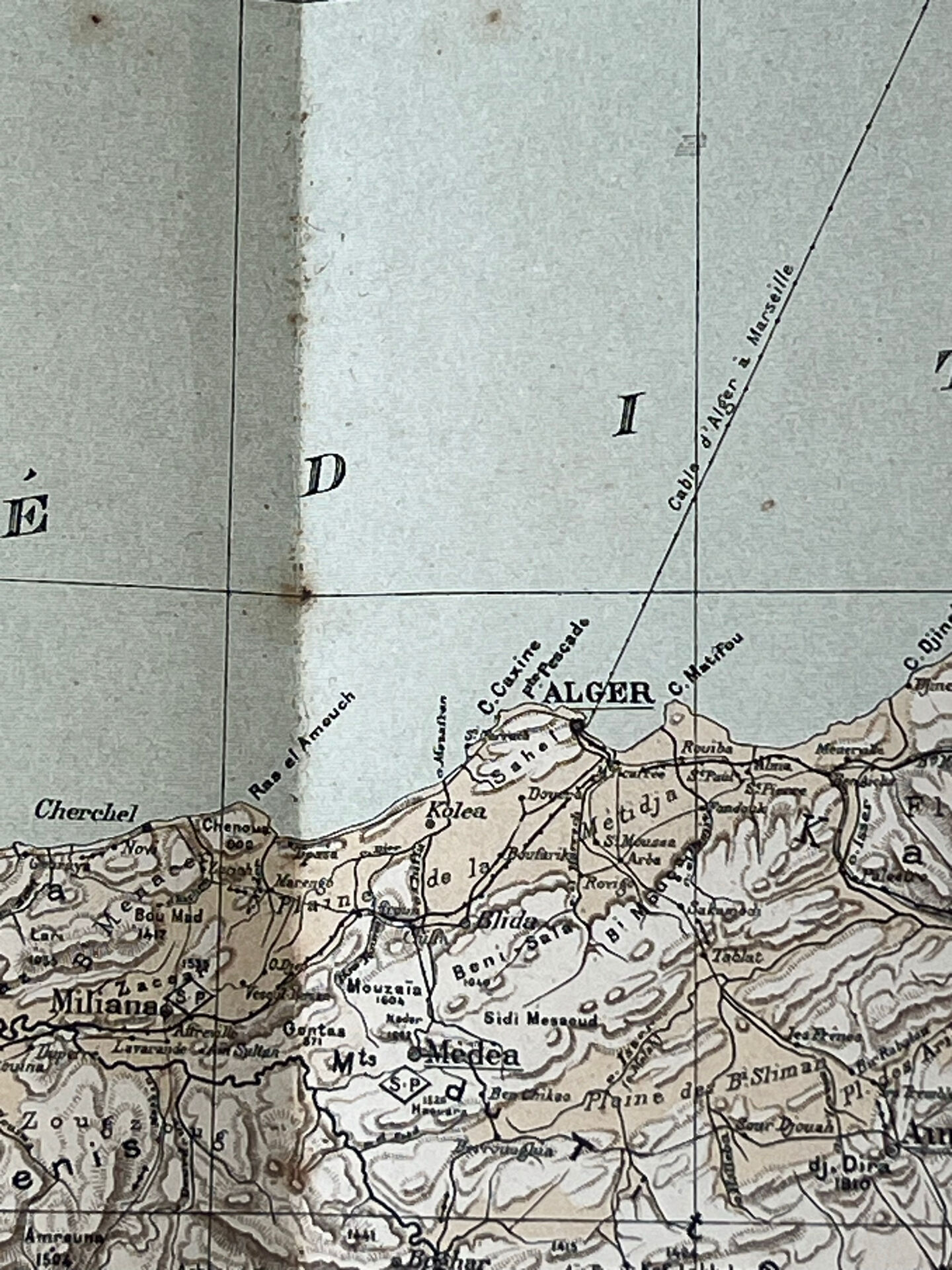 Carte ancienne Algérie et Tunisie 72,5x47cm