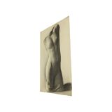 Grand dessin académique Renée Belvaux (1903-1984) Nu féminin 85x60cm