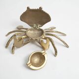 Solid brass crab ashtray 1960