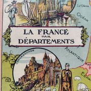 Patience game puzzle France by department Saussine antique