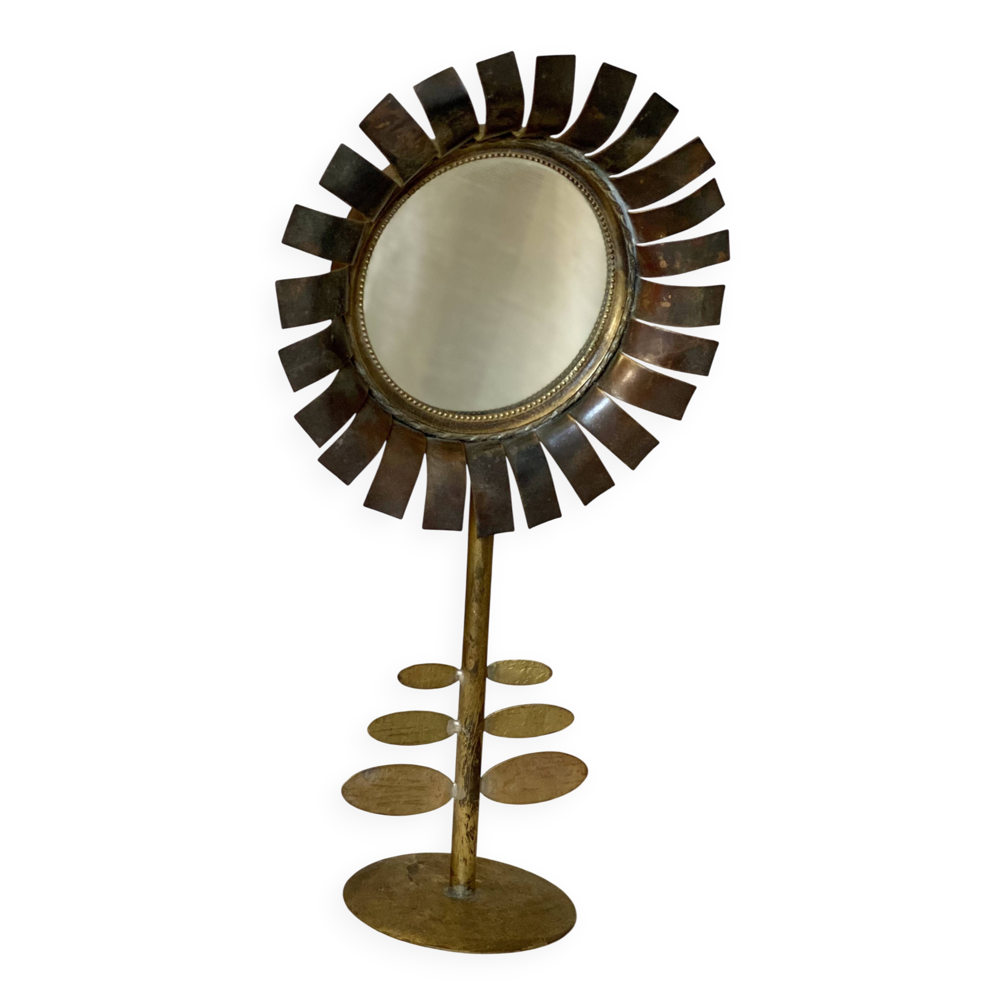 Flower mirror by Jean VINAY vintage 1950
