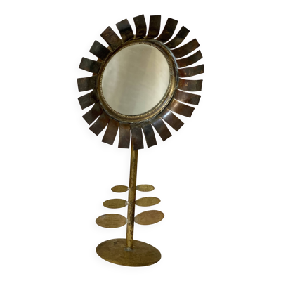 Miroir fleur de Jean VINAY vintage 1950