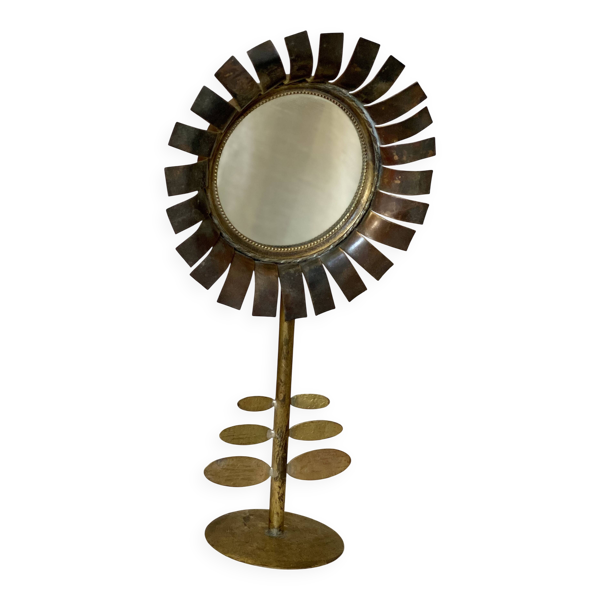 Miroir fleur de Jean VINAY vintage 1950 — Beyit