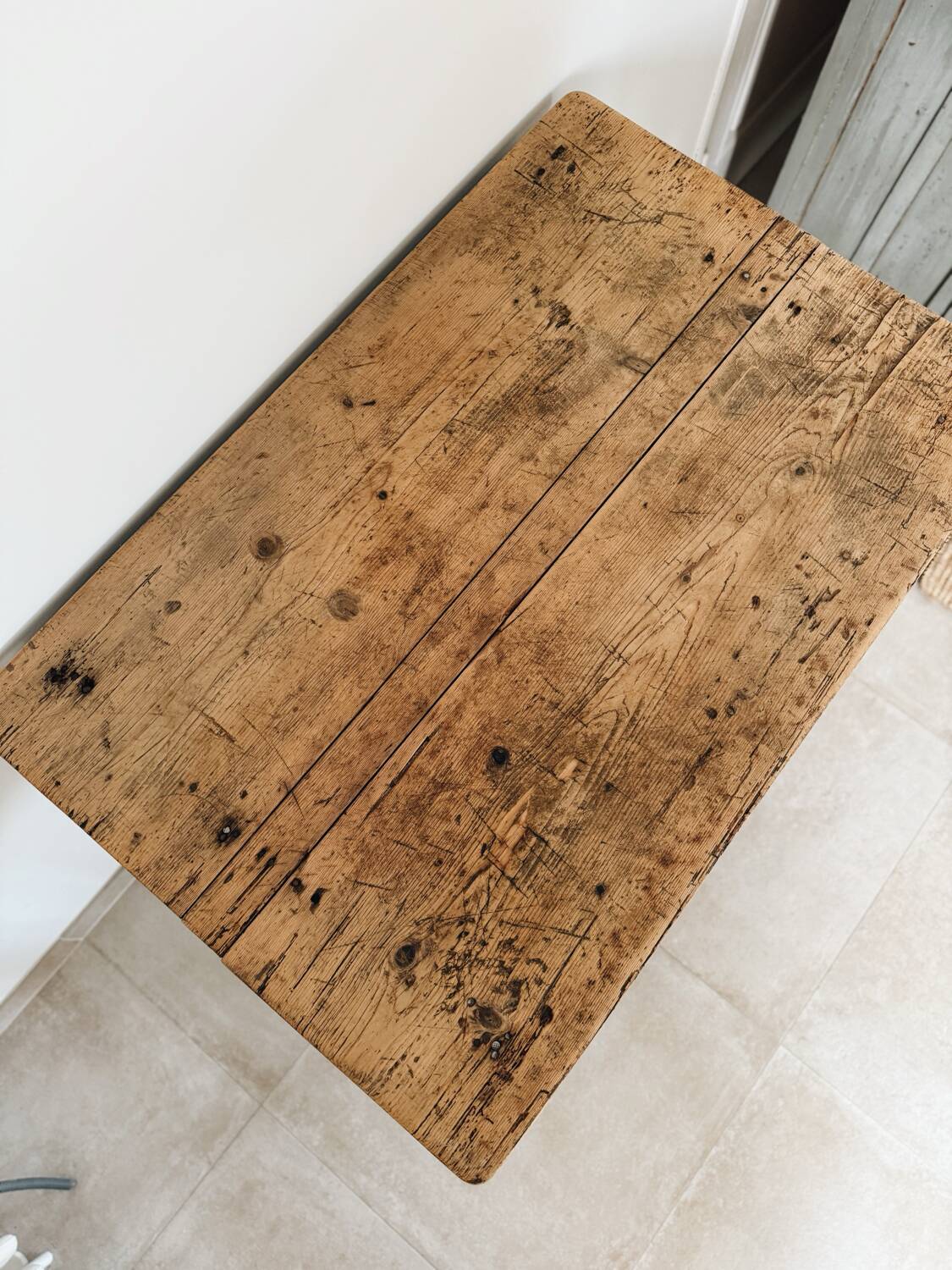 Wabi sabi patinated table