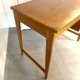 1950s modernist oak desk with compass legs