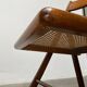 Ensemble de chaises pliantes en bois du milieu du siècle avec sièges en osier viennois, années 1960