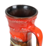 Fat lava vase Carstens west germany red orange drip glaze 6013-30