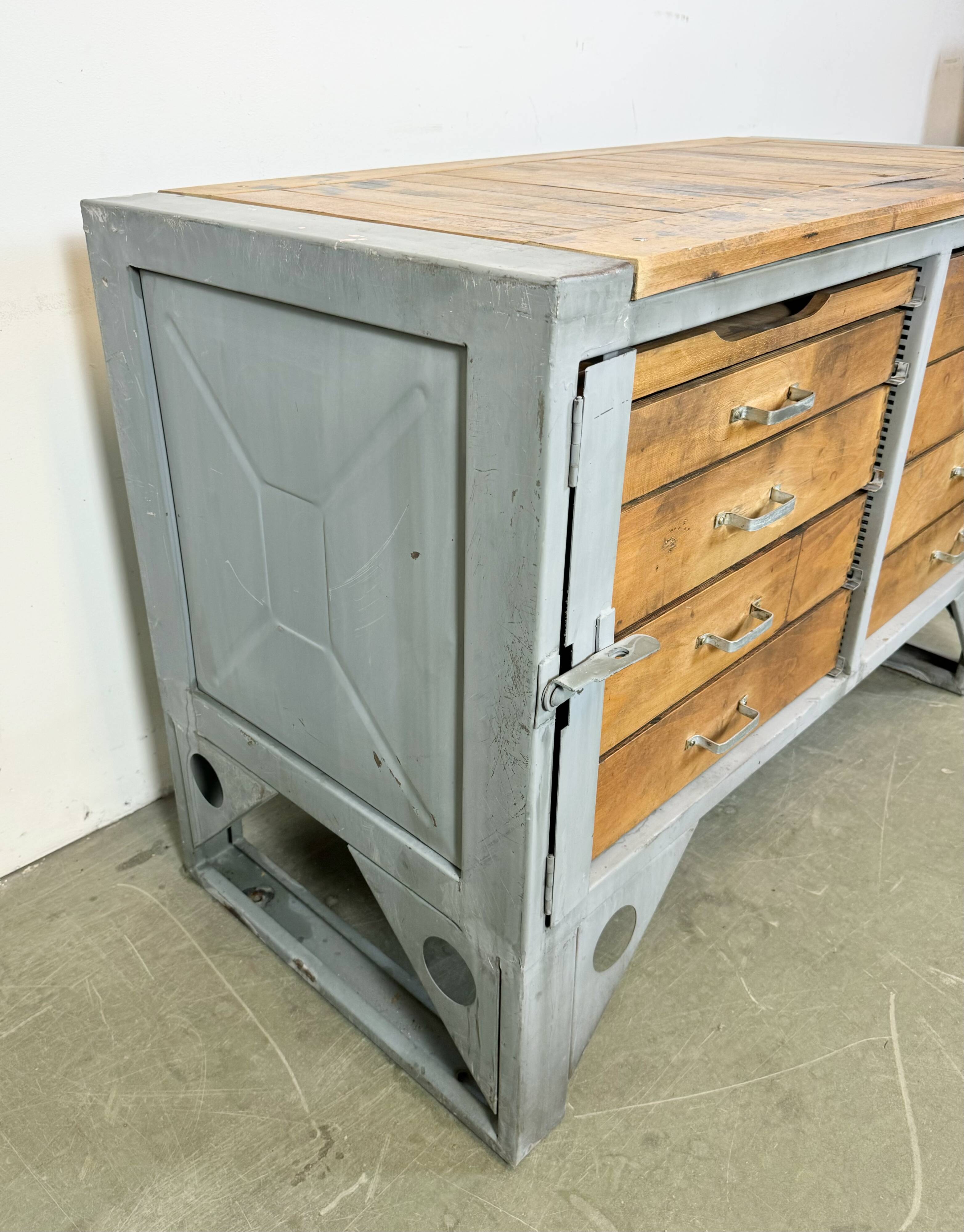 Vintage Grey Industrial Chest of Drawers, 1960s