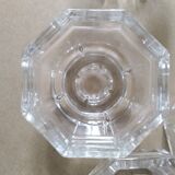 Set of 4 Art Deco style glass candle holders