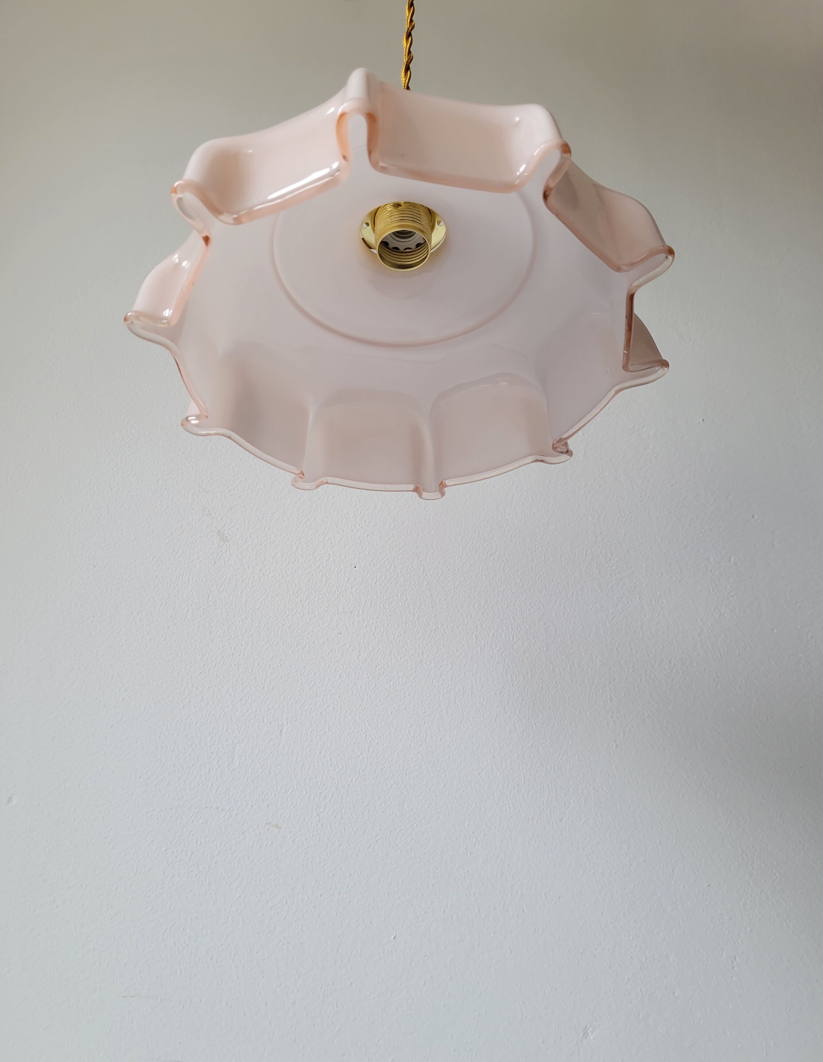 Pink opaline pendant light