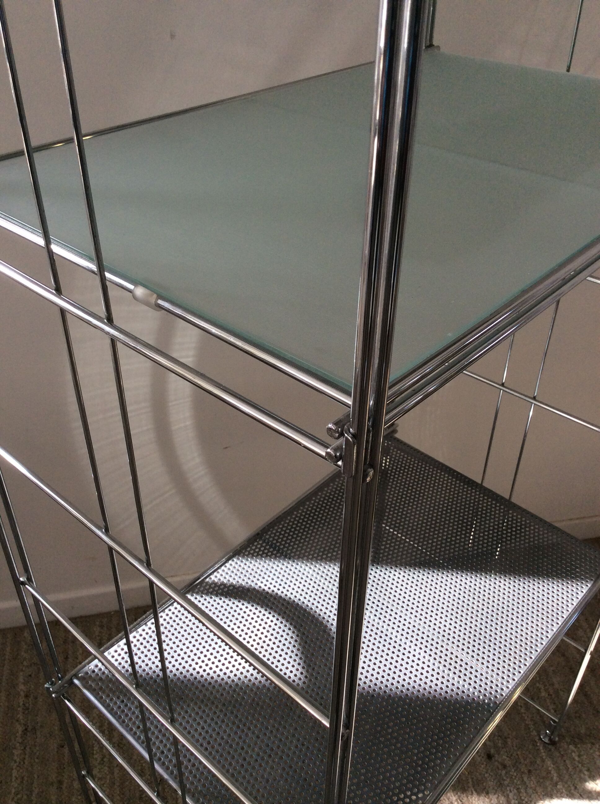 Vintage stainless steel shelf from the 70s