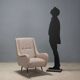 Vintage foam armchair in metal and brass, design, Italy, 1960s