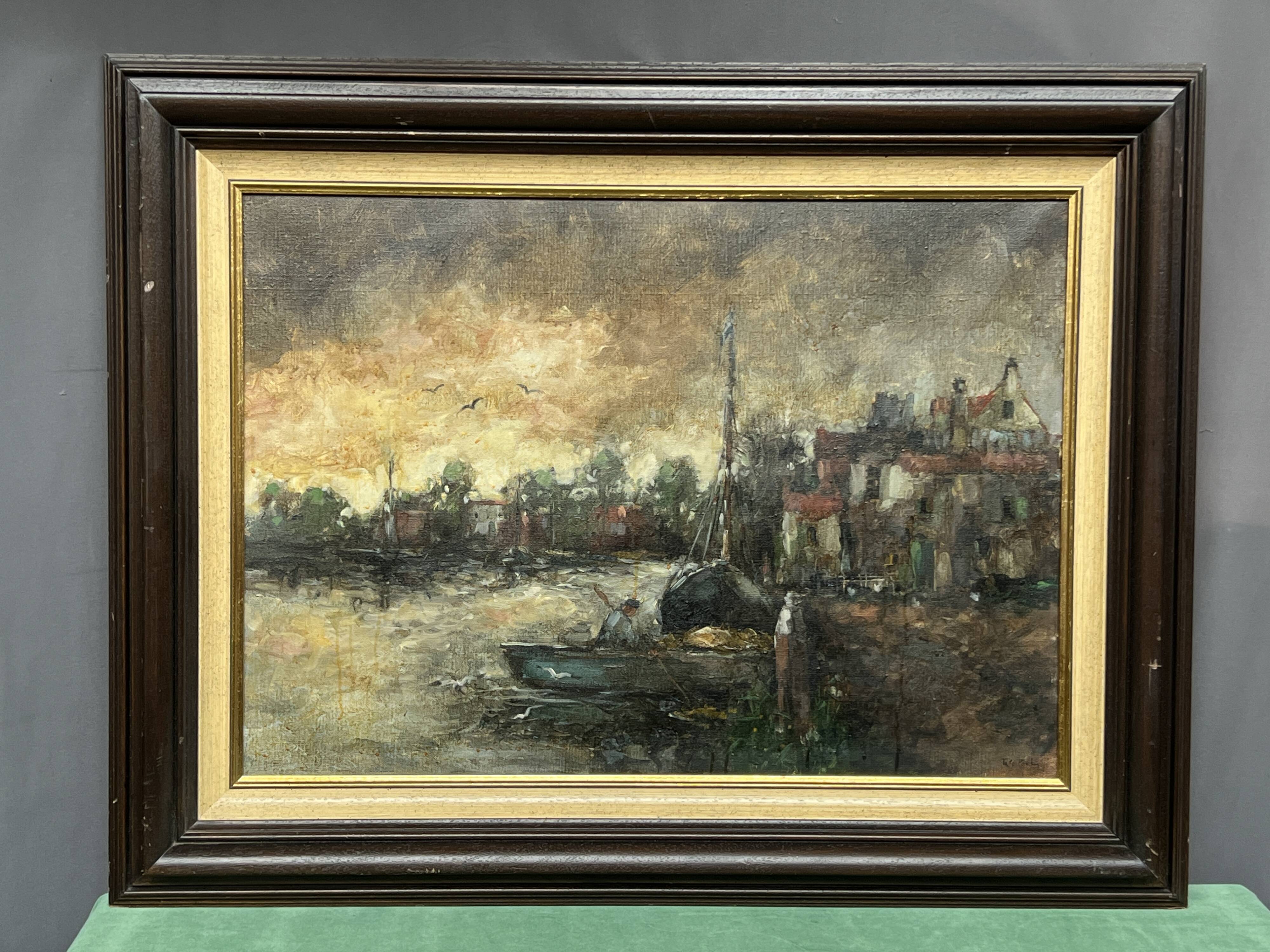 Theo van de Poel. "Evening Landscape" in the style of Impressionism.