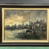 Theo van de Poel. "Evening Landscape" in the style of Impressionism.