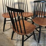 Set of 8 Scandinavian vintage Tapiovaara chairs