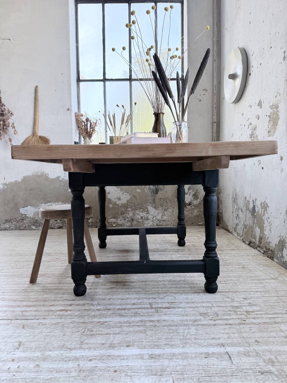 Table de ferme en chêne avec rallonges