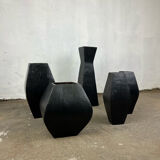 Set of glazed terracotta vases