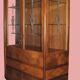 Art Deco display cabinet in walnut veneer and engraved glass, 1920s