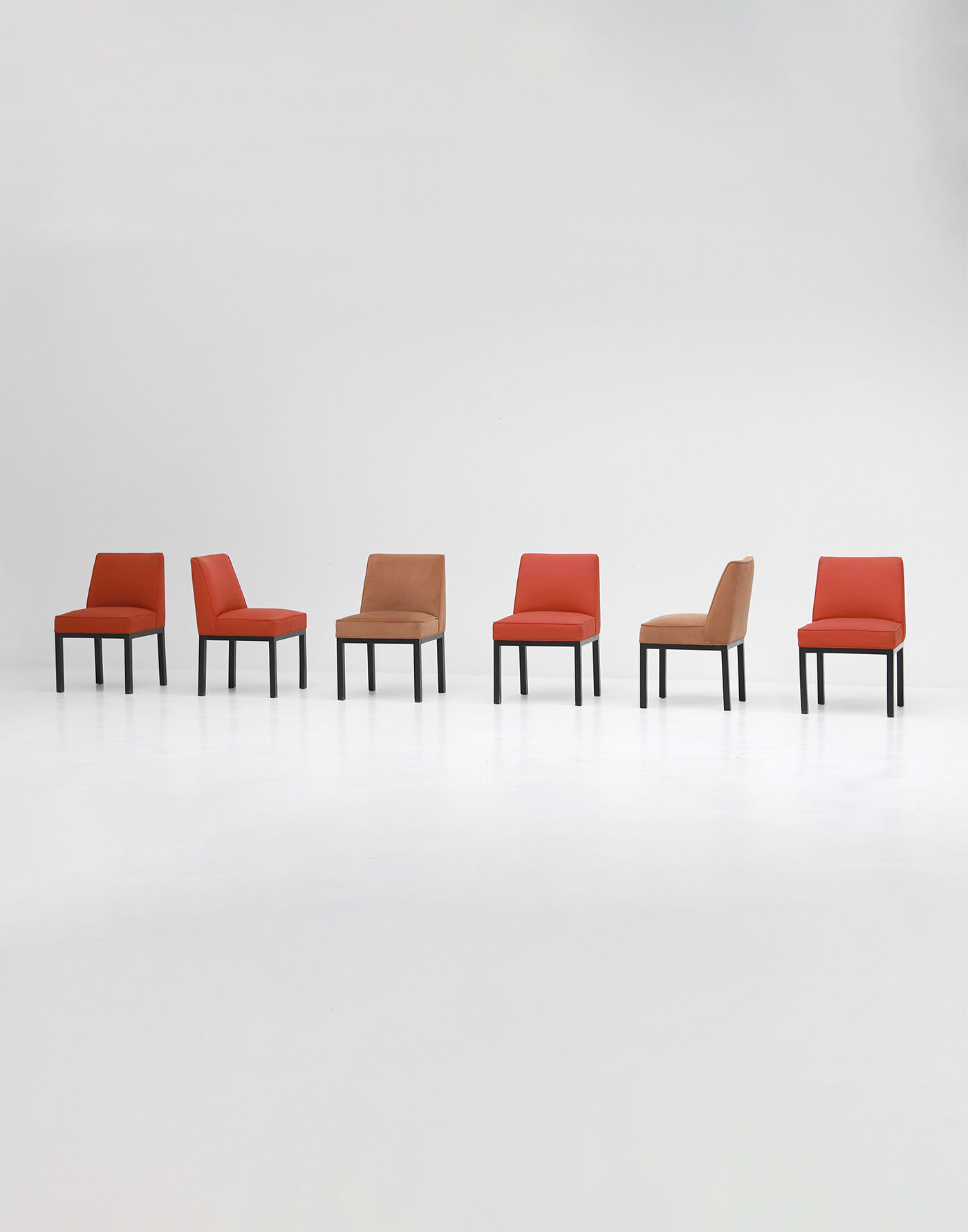 Set of six Jules Wabbes 'Louise' dining chairs for Bulo