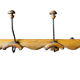 Wall coat rack in wood and old metal