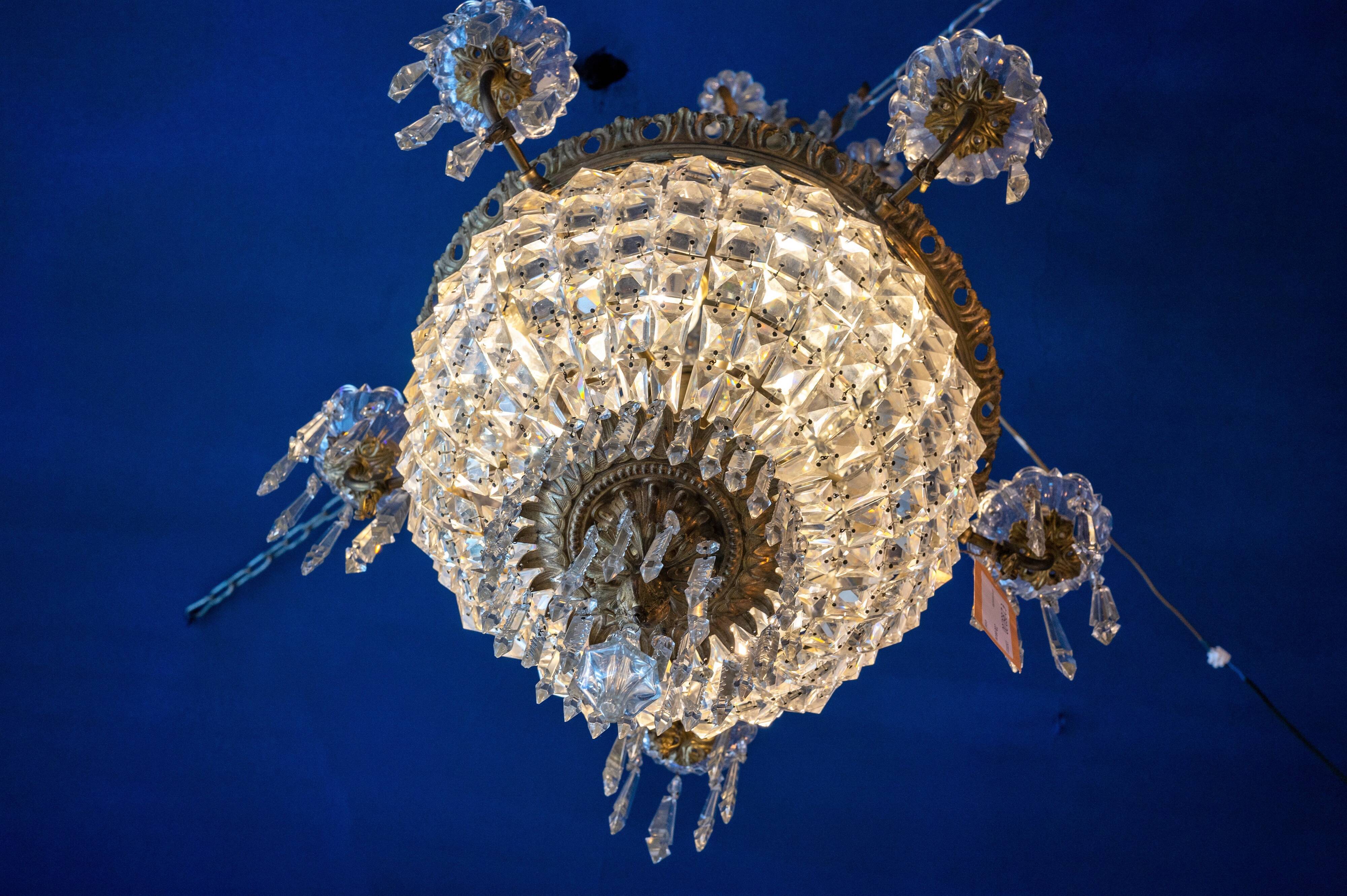 Beautiful antique French "Sac a Perle" chandelier