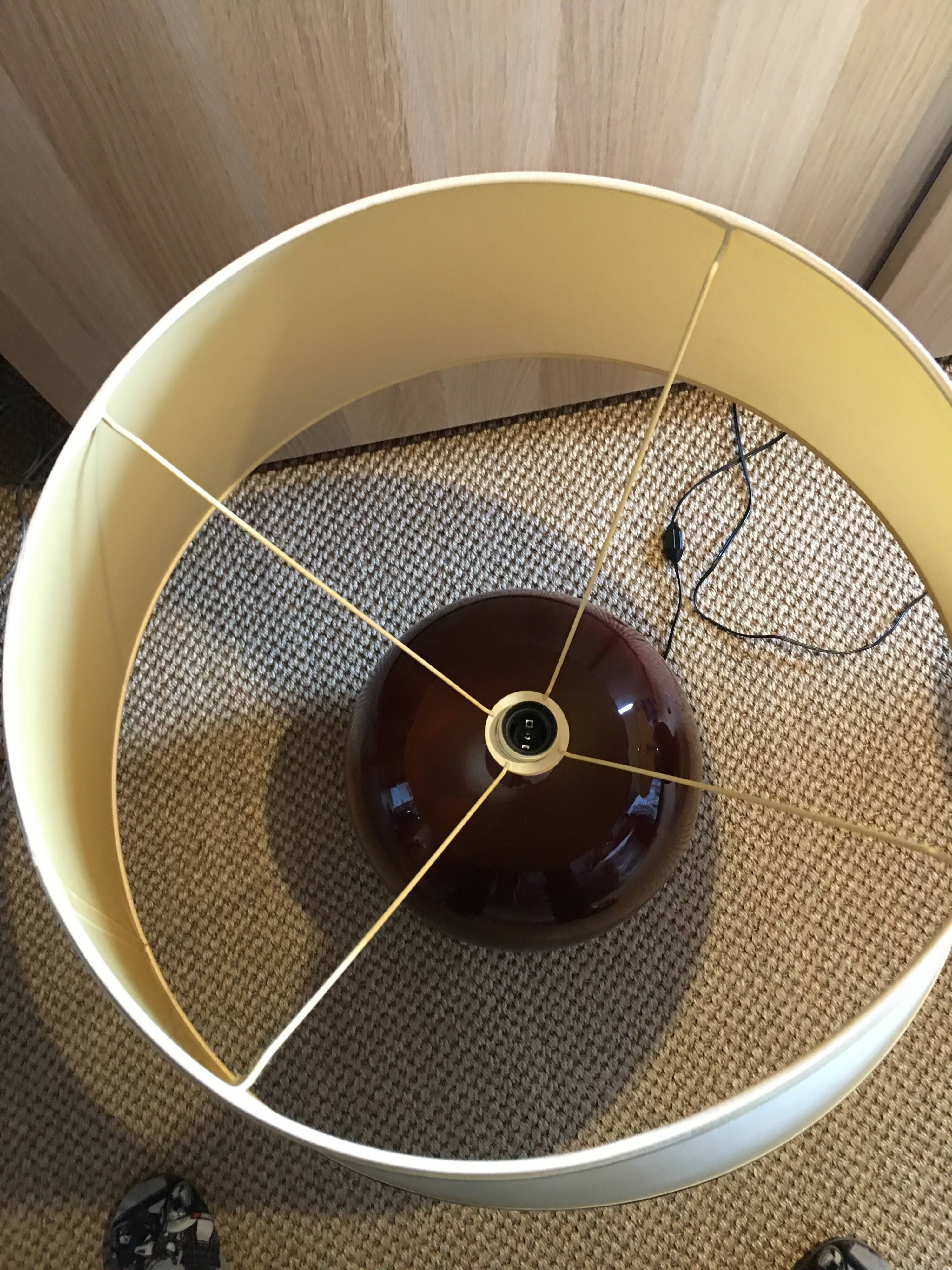 Pair of very large glazed ceramic ball lamps €80