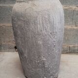 Old gray terracotta pot