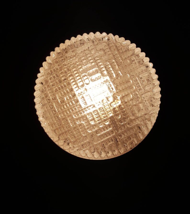Vintage Glash-tte Limburg glass round ceiling light