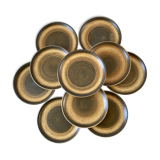 Set of 10 hand-painted Longchamp sandstone dessert plates