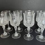 8 Arques crystal wine glasses
