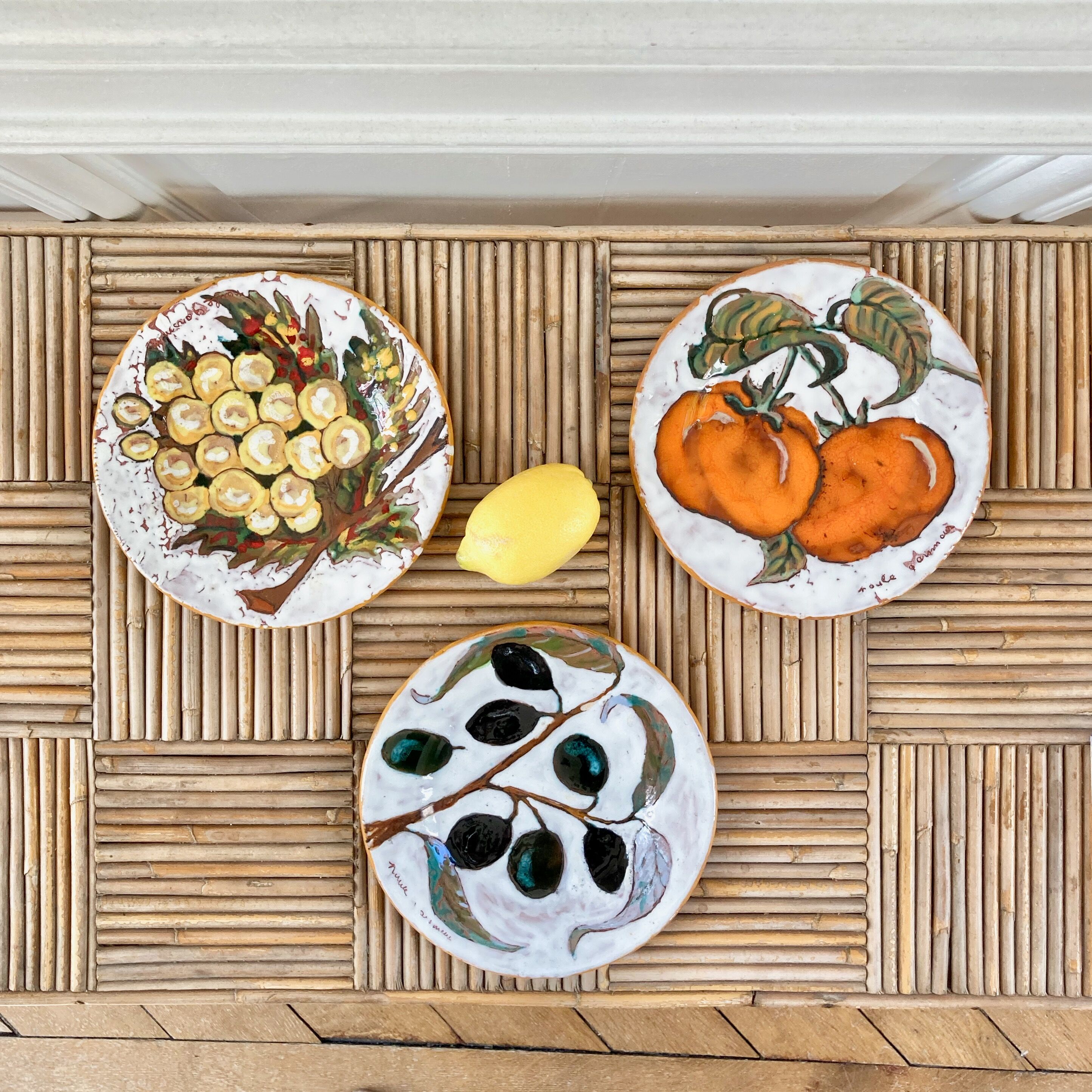 Glazed terracotta dessert plates