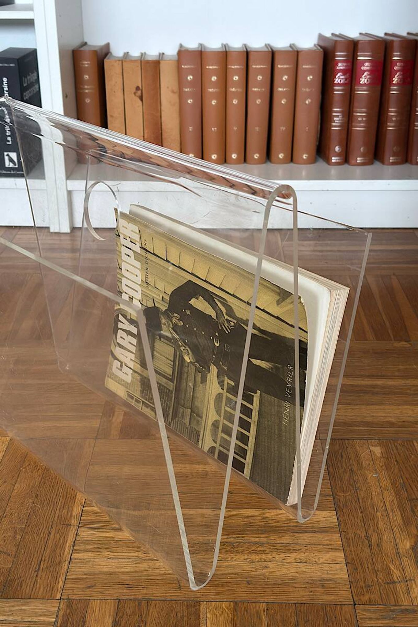 Vintage plexiglass magazine rack
