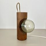 Grande lampe de table sculpturale et organique en bois de pin, attribuée à Temde Lights, Allemagne, années 1970