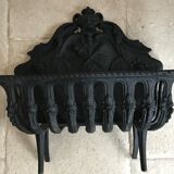 Cast iron fireplace cradle log holder