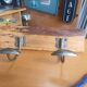 Vintage coat hook in solid wood and metal –