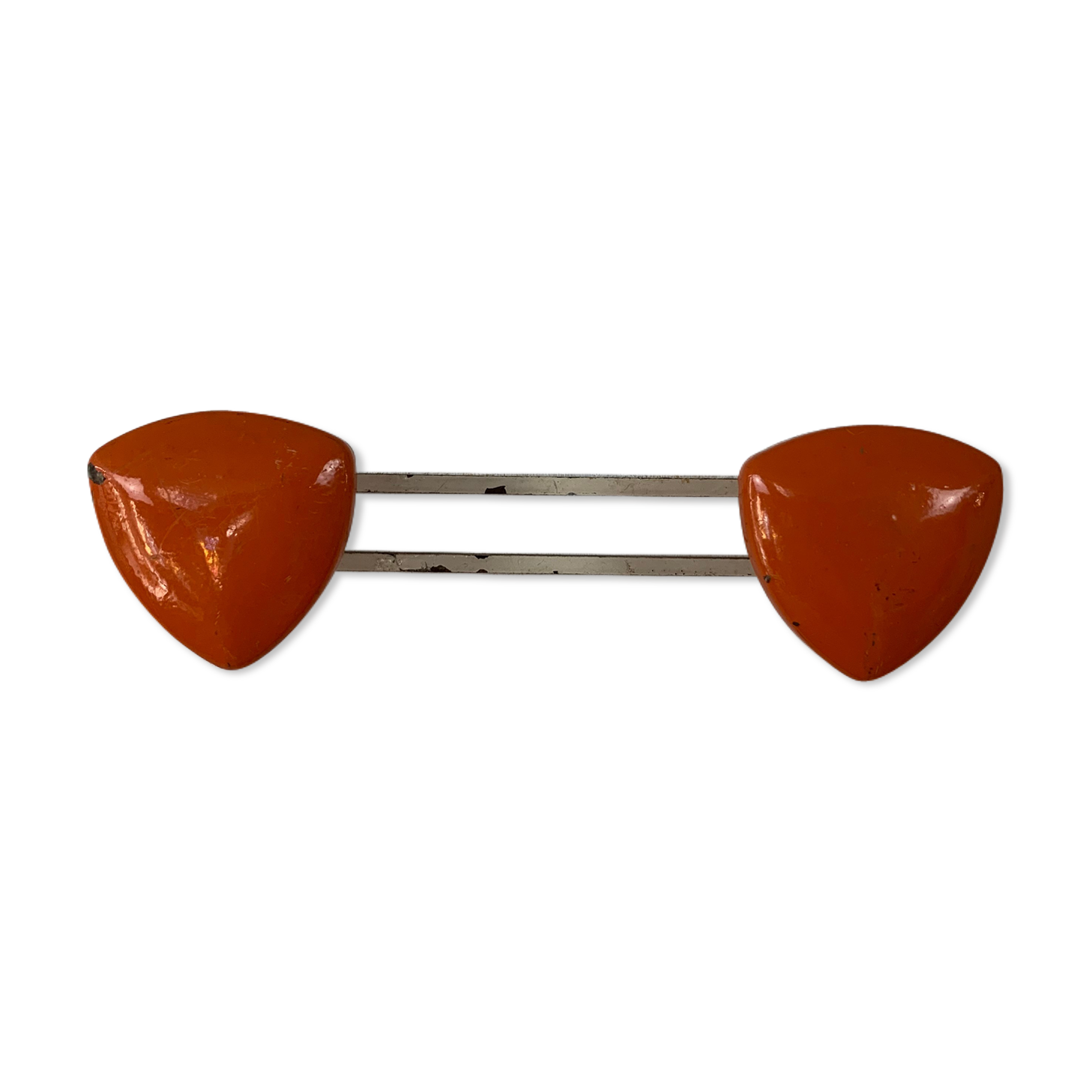 Vintage orange metal patère