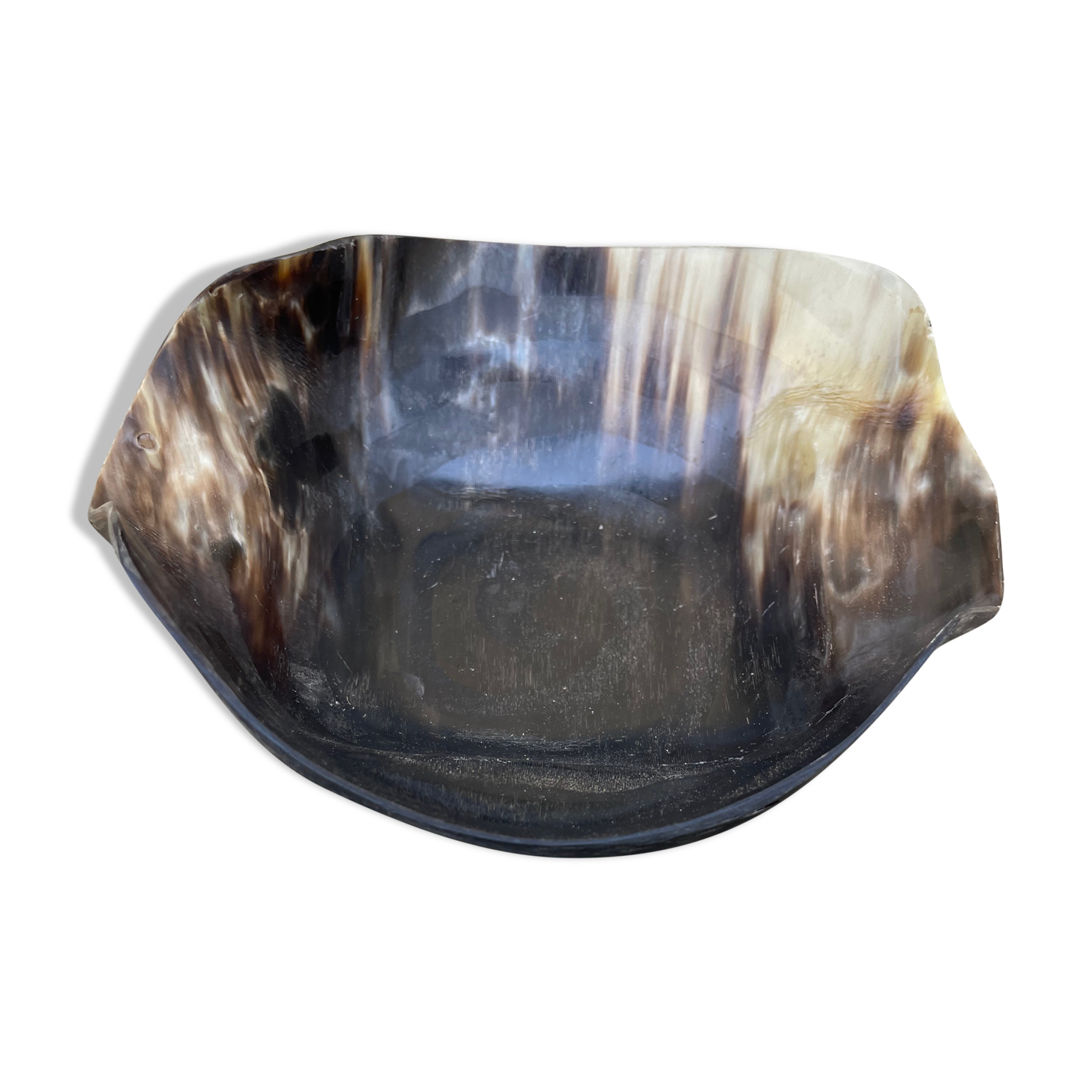 Tribal patterned horn bowl