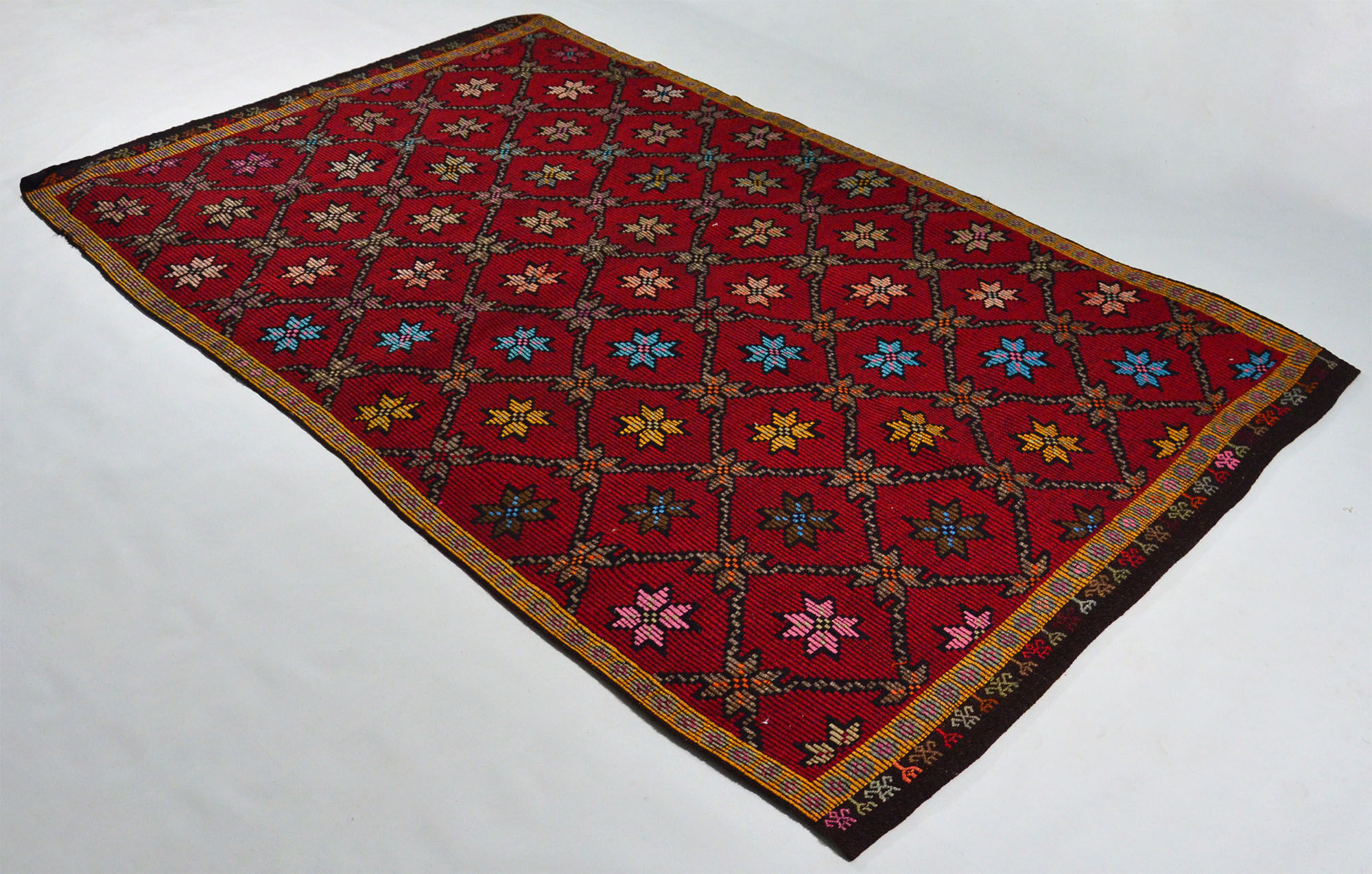 Anatolian handmade kilim rug 281 cm x 177 cm