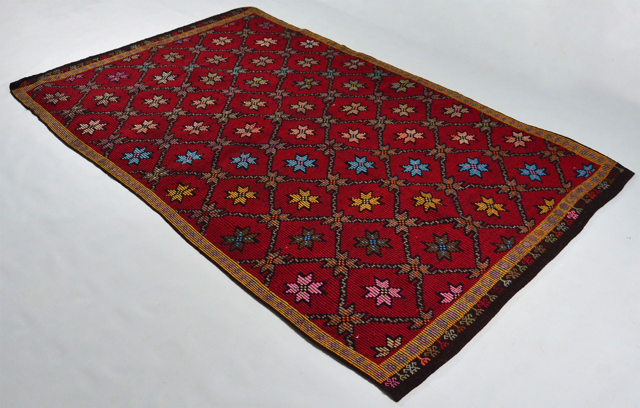 Anatolian handmade kilim rug 281 cm x 177 cm