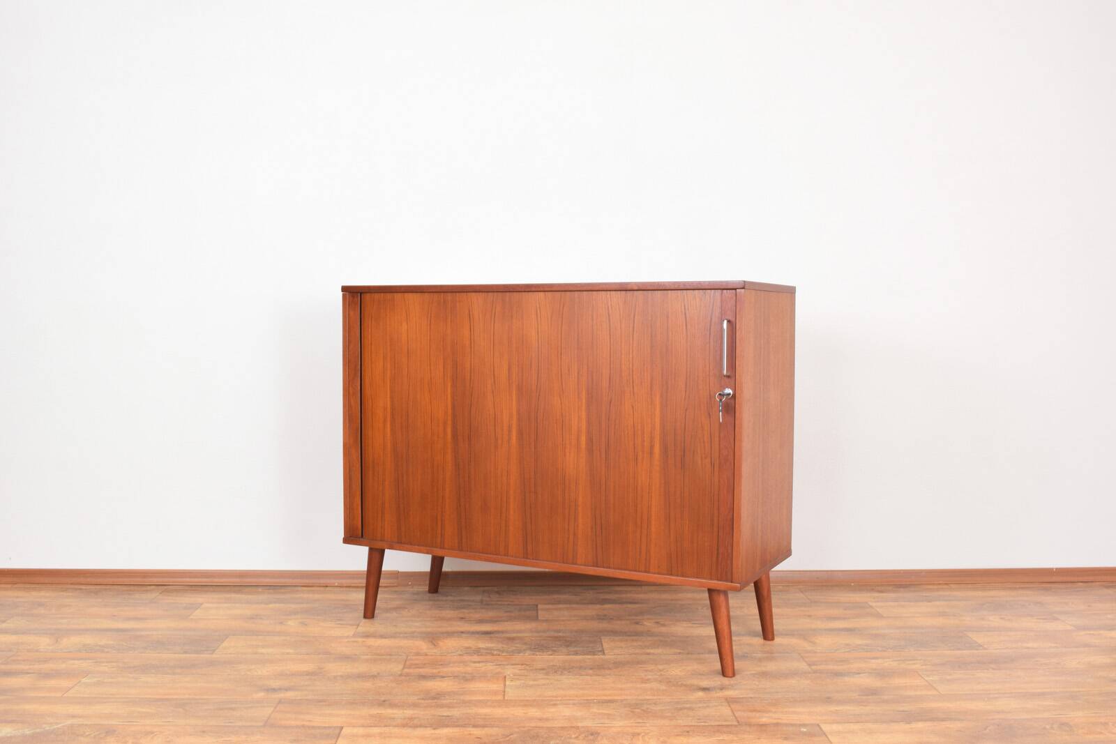 Mid-Century Danish Teak Tambour Doors Sideboard, 1960s.