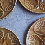 Set 6 assiettes à huitres marron