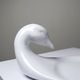 Vintage white faience foie gras platter in the shape of a goose, 1970s.