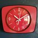 Formica vintage silent wall clock "Japy Electric Raspberry"