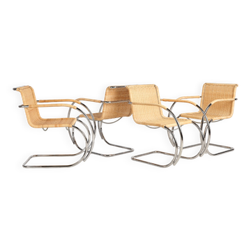 Set of 4 Armchairs S 533 RF by Mies van der Rohe, Thonet Lounge Chairs