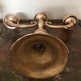 Paire de chandeliers 3 branches en laiton