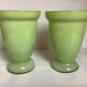 Pair of green glass paste vases