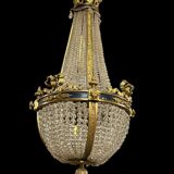 Lustre Montgolfière en bronze doré De Style Louis XVI d’époque Napoléon III