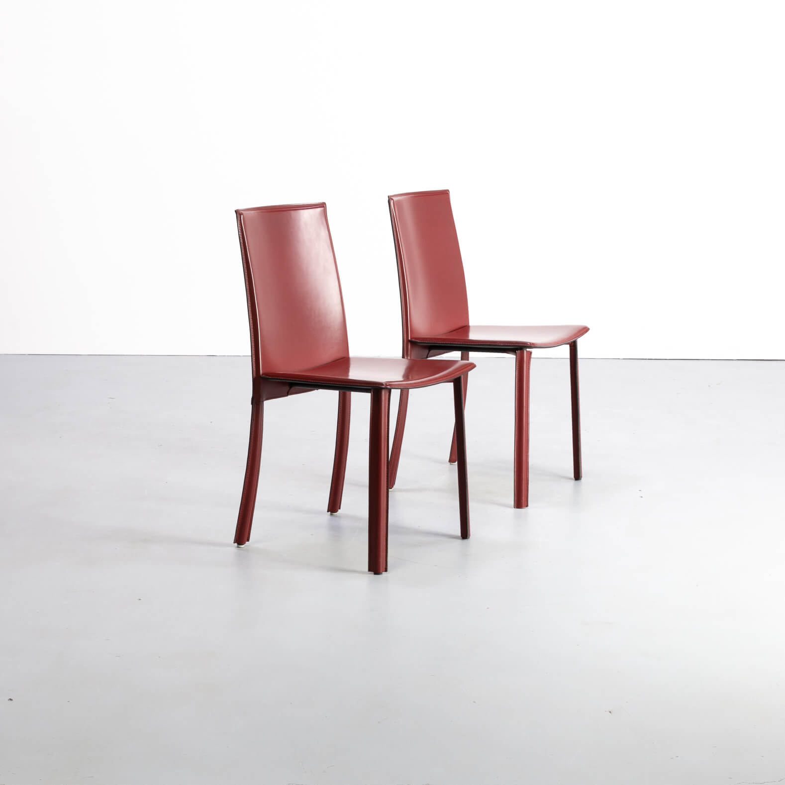 Postmodern Italian leather dining chairs