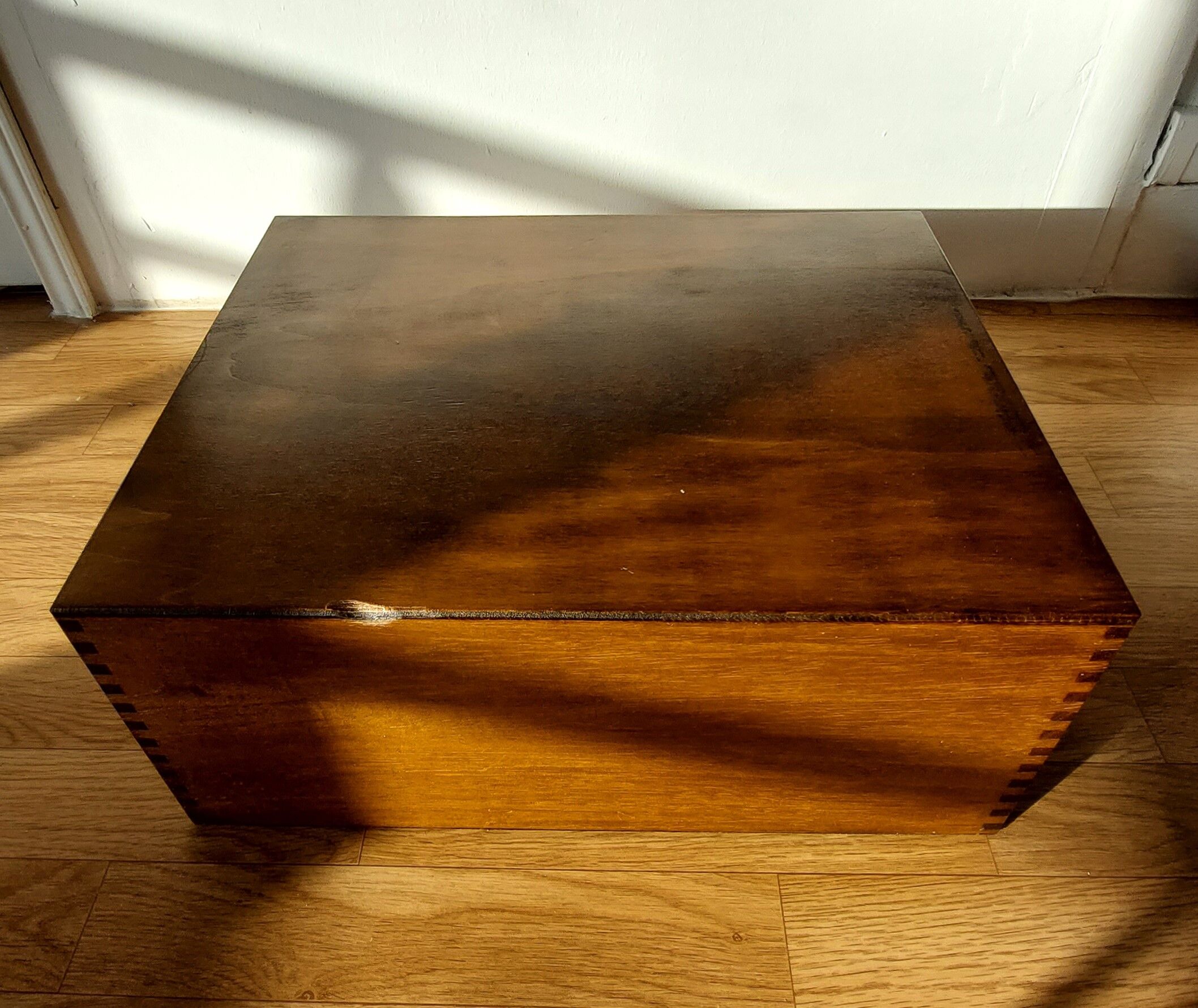 Silver box with 3 drawers in mahogany 1950/1960.
